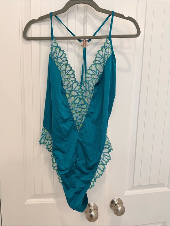 Savage X Fenty Other - Savage X Fenty Teal Lace-Trimmed One-Piece Teddy